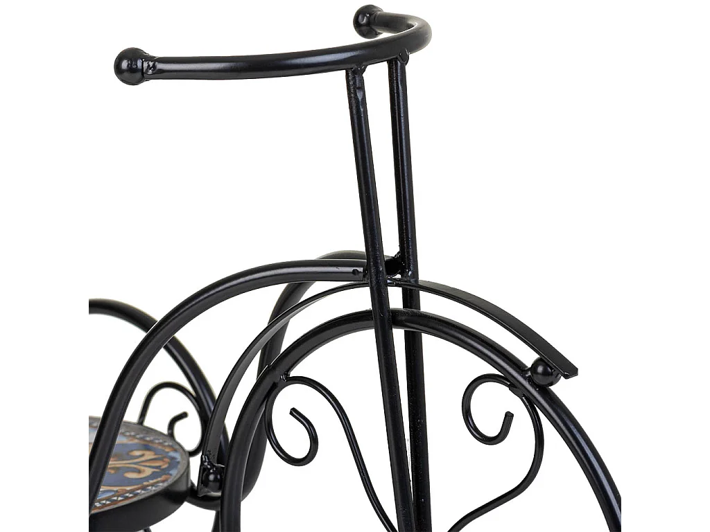 Fahrradständer aus schwarzem Mosaik und Schmiedeeisen 53x23,5x36h cm