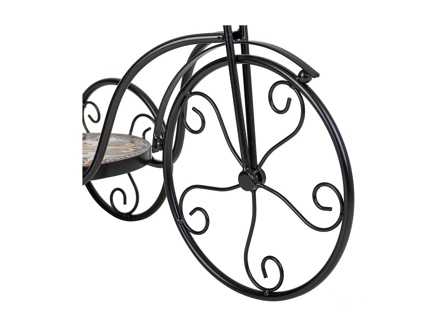 Fahrradständer aus schwarzem Mosaik und Schmiedeeisen 53x23,5x36h cm