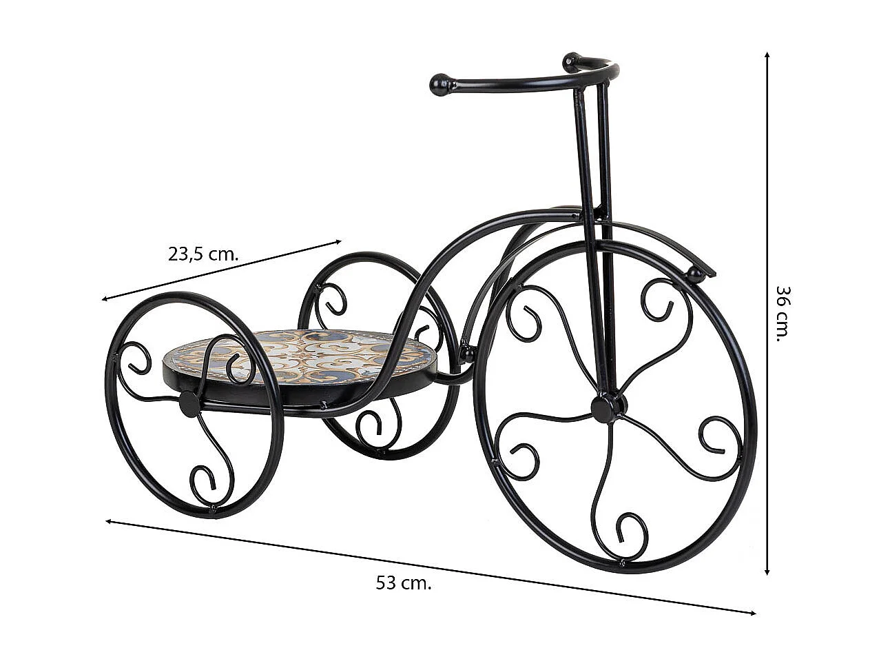 Fahrradständer aus Gold Mosaik und Schmiedeeisen 53x23,5x36h cm