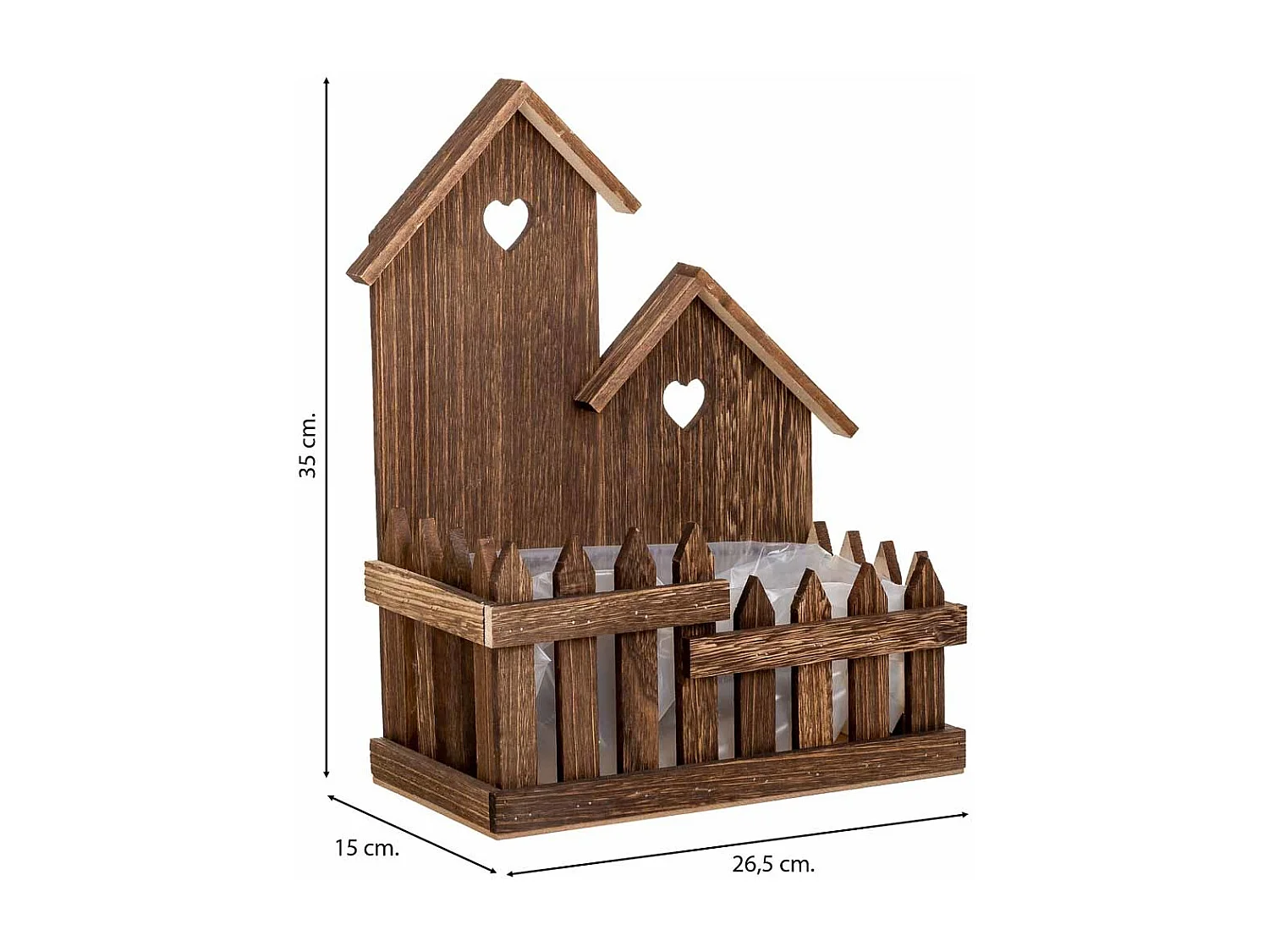 Braune Holzstütze 26,5x15x35h cm