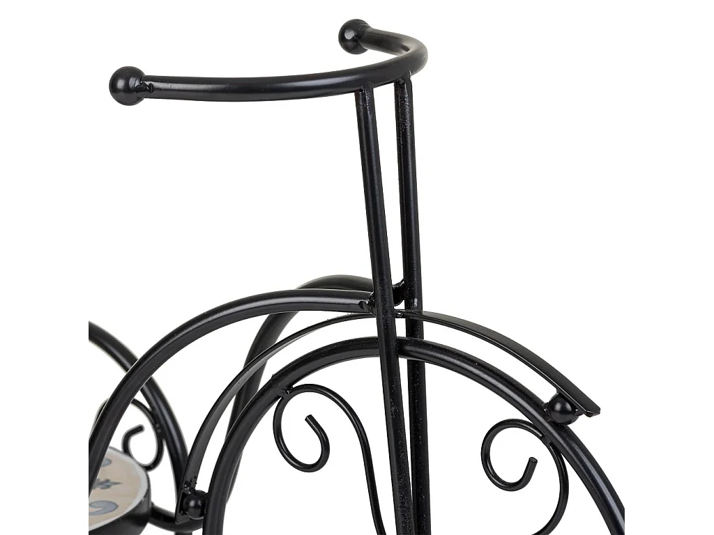 Fahrradständer aus schwarzem Mosaik und Schmiedeeisen, 53 x 23,5 x 36 h cm