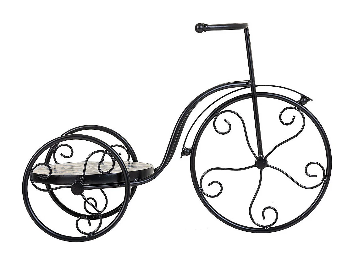 FahrradstÃ¤nder aus Beige Mosaik und Schmiedeeisen, 53 x 23,5 x 36 h c
