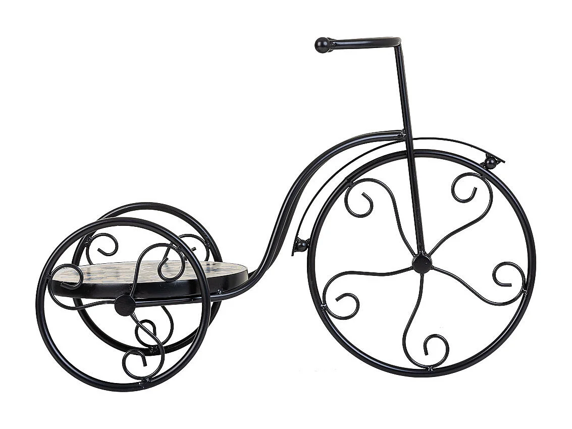 FahrradstÃ¤nder aus Beige Mosaik und Schmiedeeisen, 53 x 23,5 x 36 h c