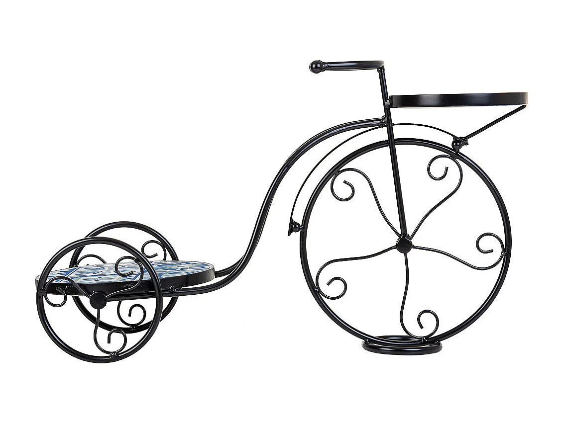 Soporte bici de mosaico y forja negro 67x26.5x43