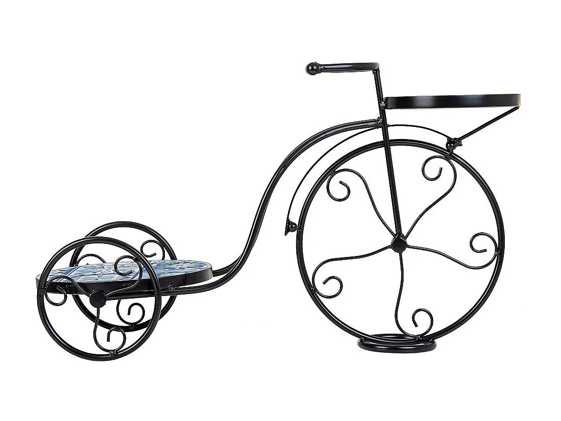 Soporte bici de mosaico y forja negro 67x26.5x43