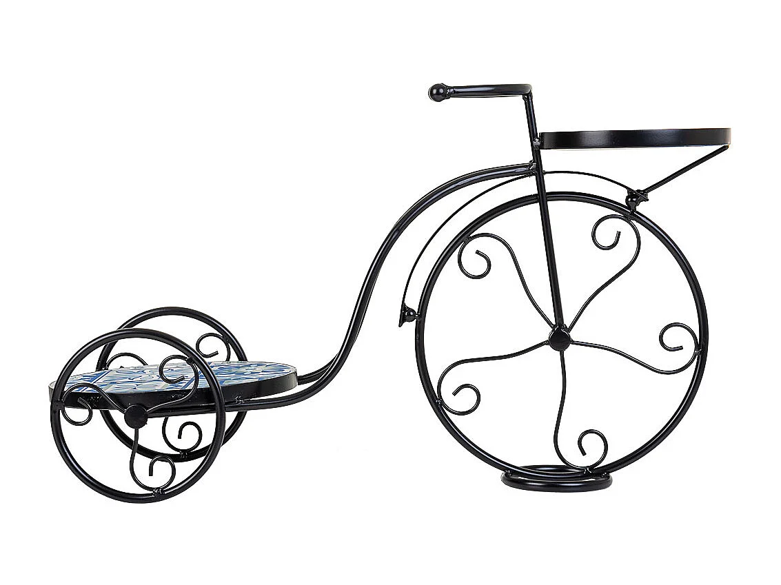 FahrradstÃ¤nder aus Blau Mosaik und Schmiedeeisen, 67 x 26,5 x 43 h cm