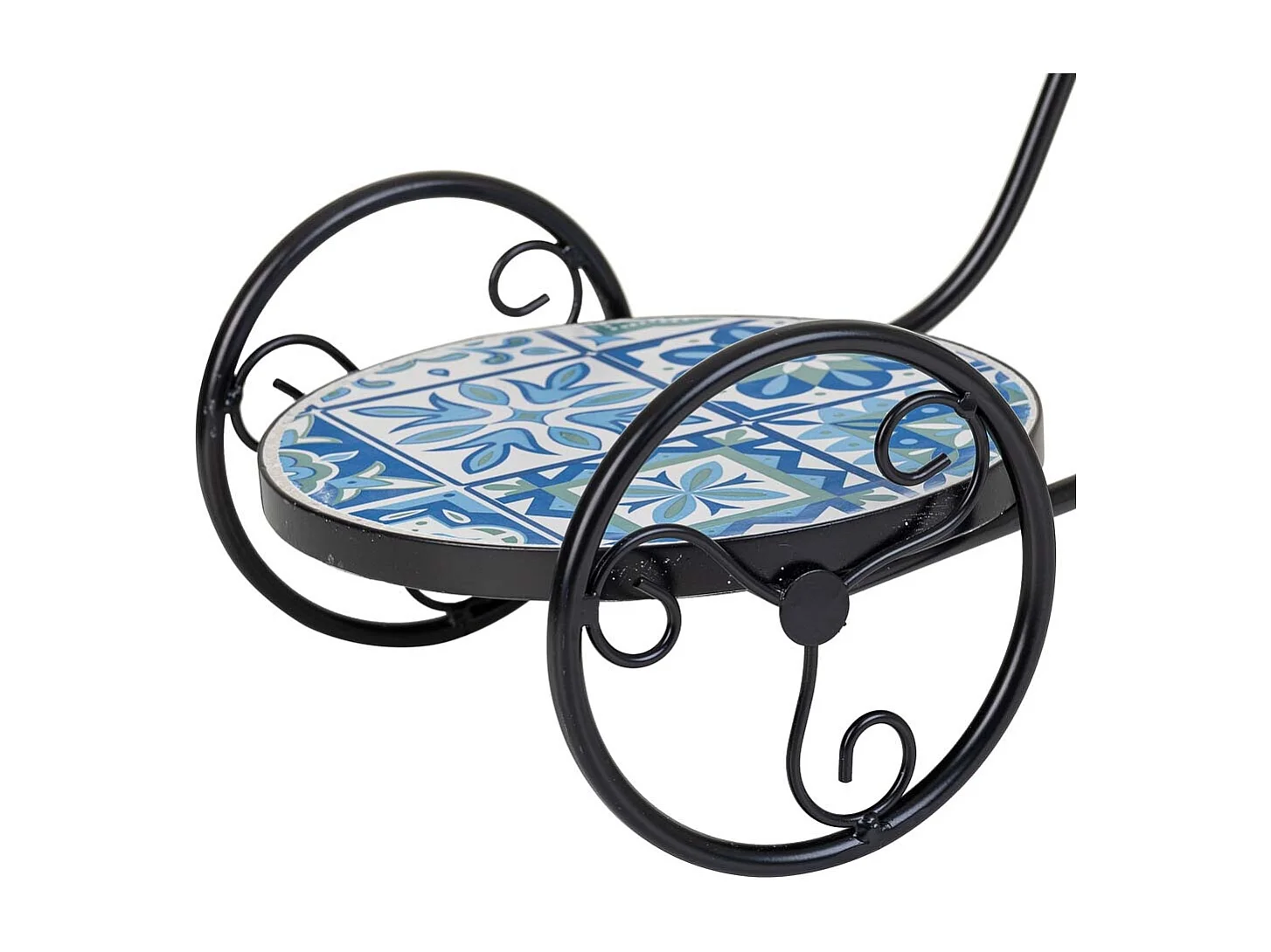 Supporto bici in mosaico Blu e ferro battuto 67x26,5x43h