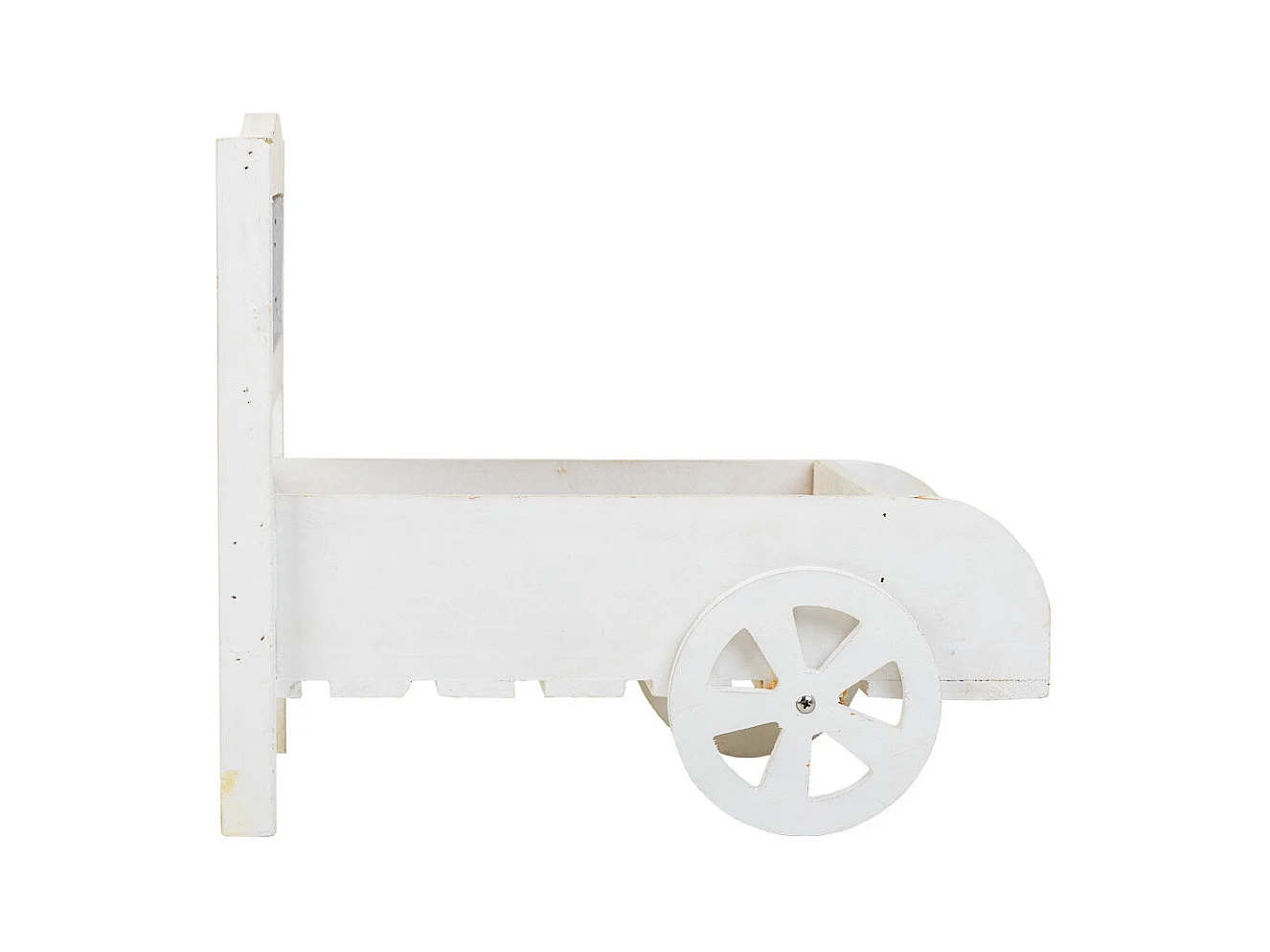 Chariot pour pots de fleurs en bois blanc 38x31,5x24h