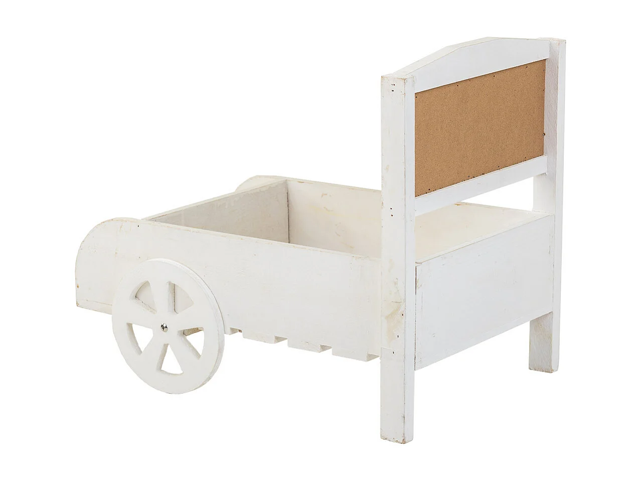 Supporto carrello portafiori in legno bianco 38x31,5x24h