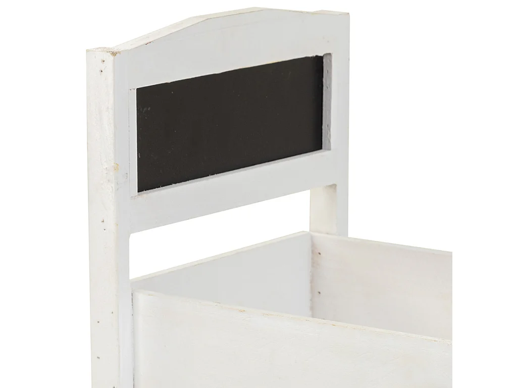 Suporte para carrinho de flores em madeira branca 38x31,5x24