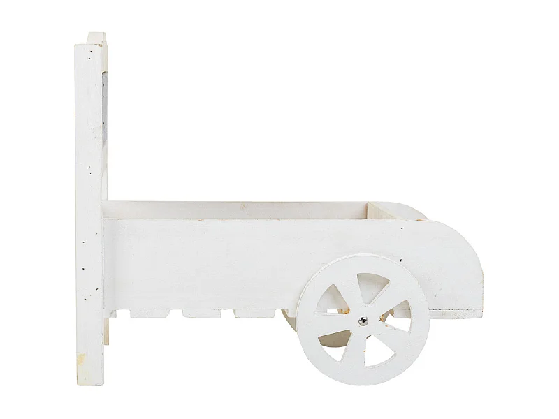 Soporte carro para macetas de madera blanco 38x31,5x24
