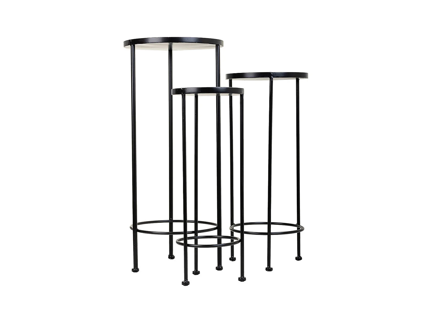 Ensemble de 3 supports en mosaïque et métal noir