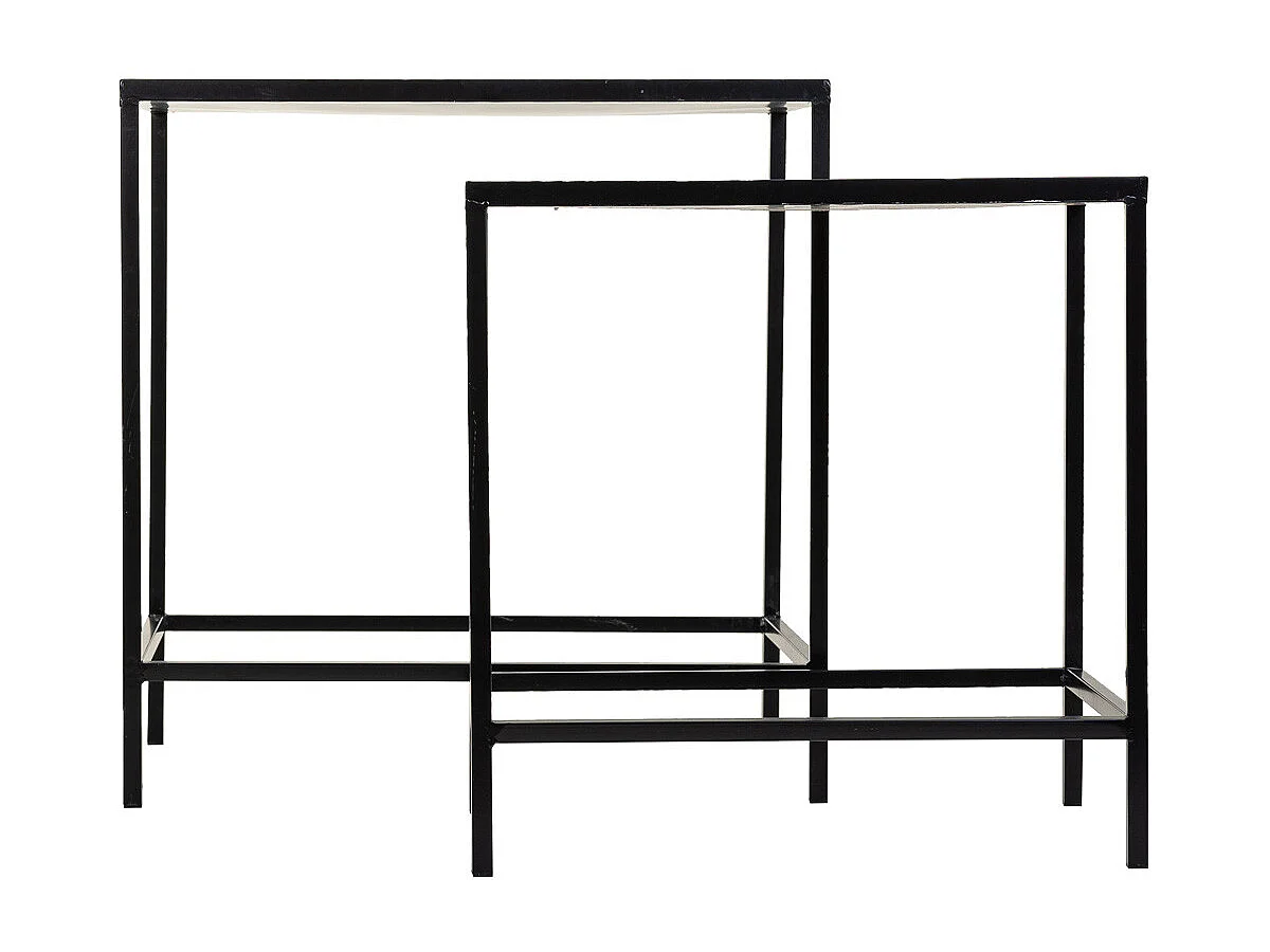 Set di 2 vasi da fiori in mosaico nero e ferro battuto