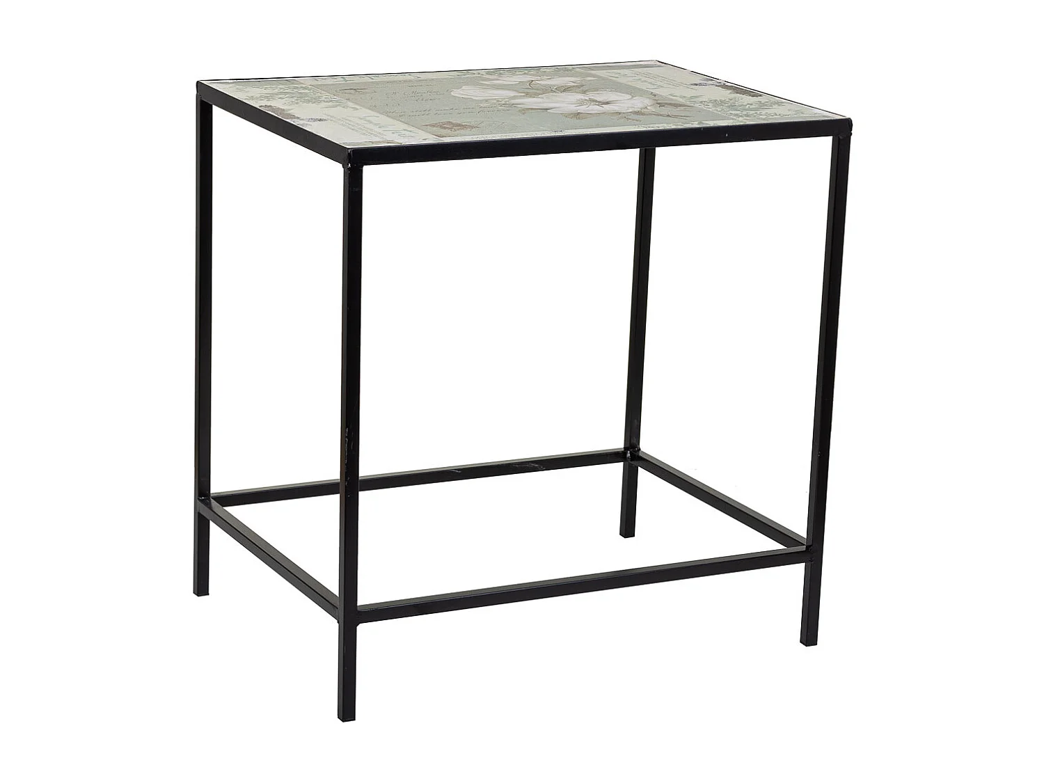 Set di 2 vasi da fiori in mosaico nero e ferro battuto