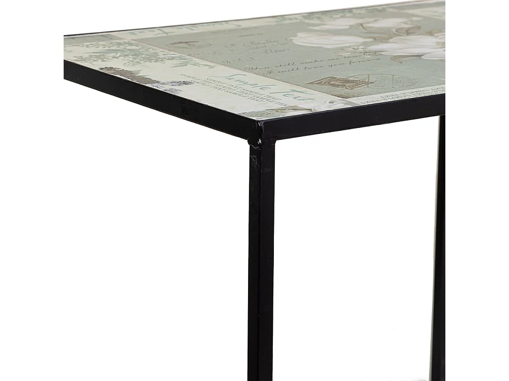 Set di 2 vasi da fiori in mosaico nero e ferro battuto