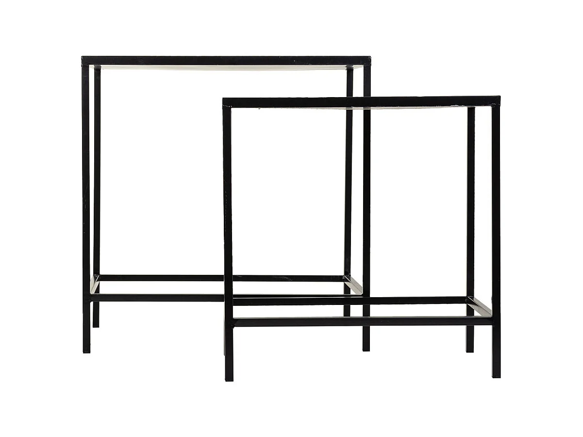 Set 2 Maceteros de mosaico y forja negros