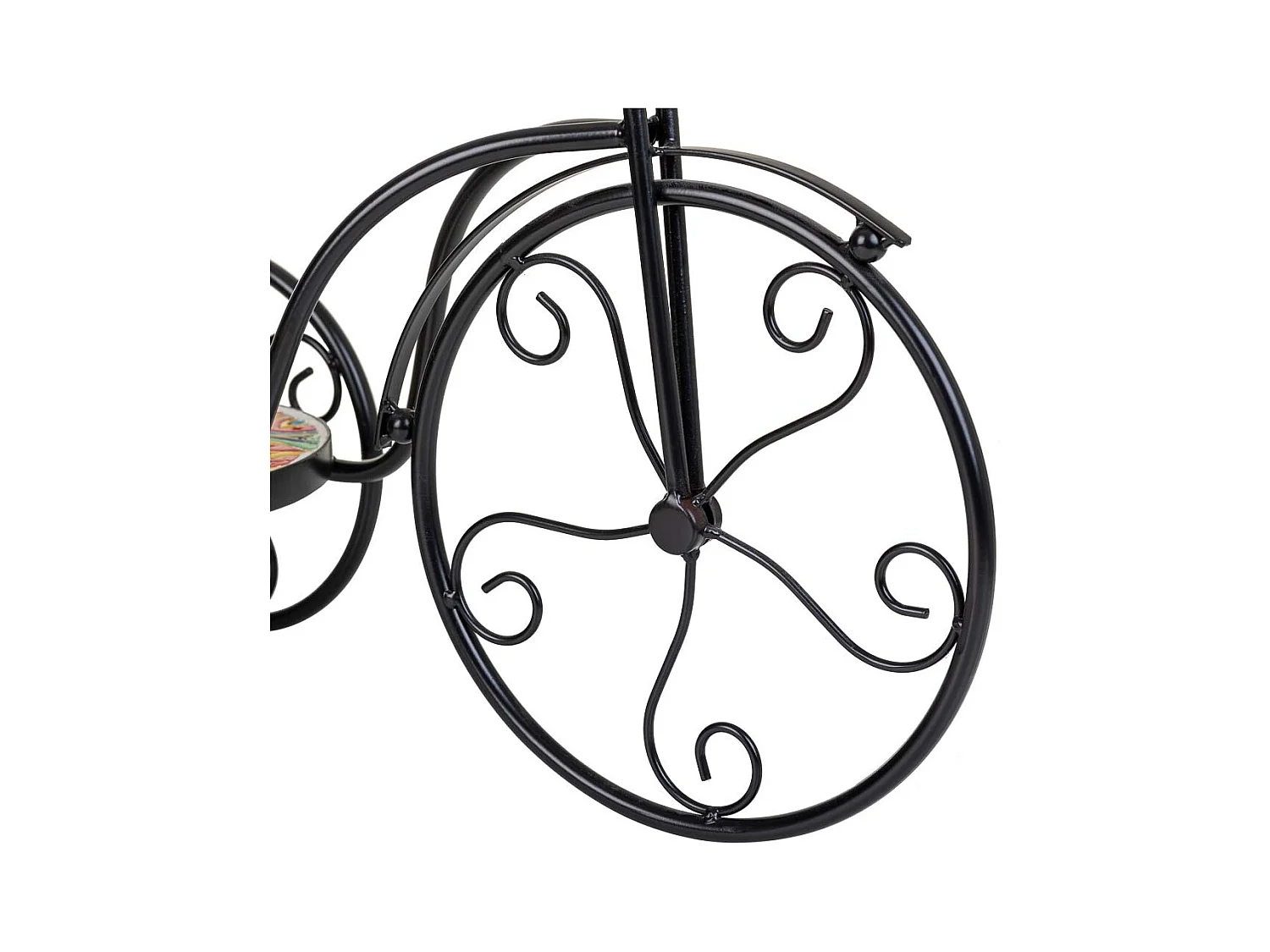 Soporte de Macetero bici de mosaico y metal negro 53x23.5x36