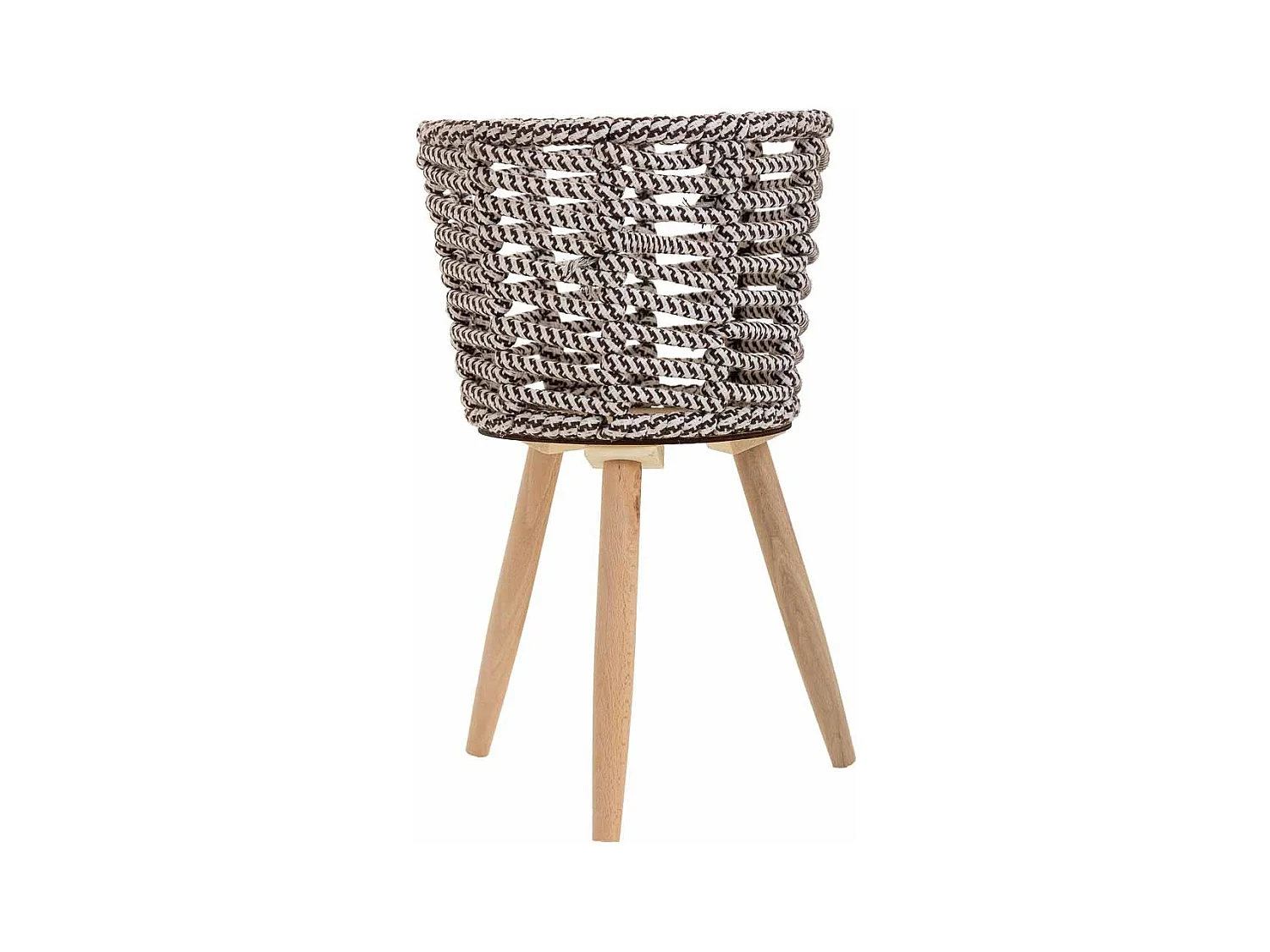 Cache-pot en métal et coton gris d26x19/41h