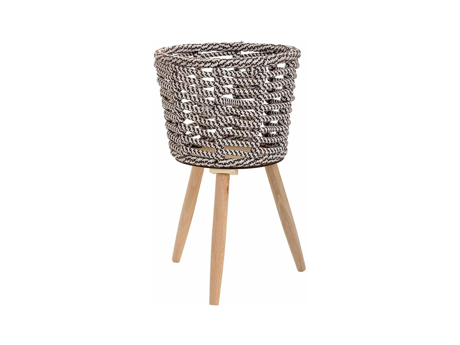 PflanzgefÃ¤ß aus Metall und grauer Baumwolle, D26x19/41h cm