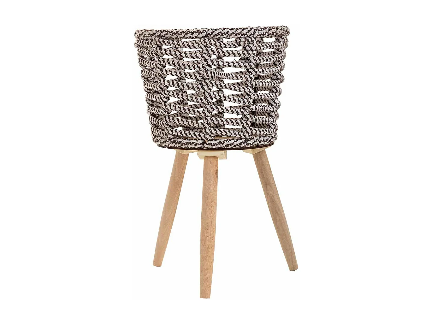 Fioriera in metallo e cotone grigio d26x19/41h