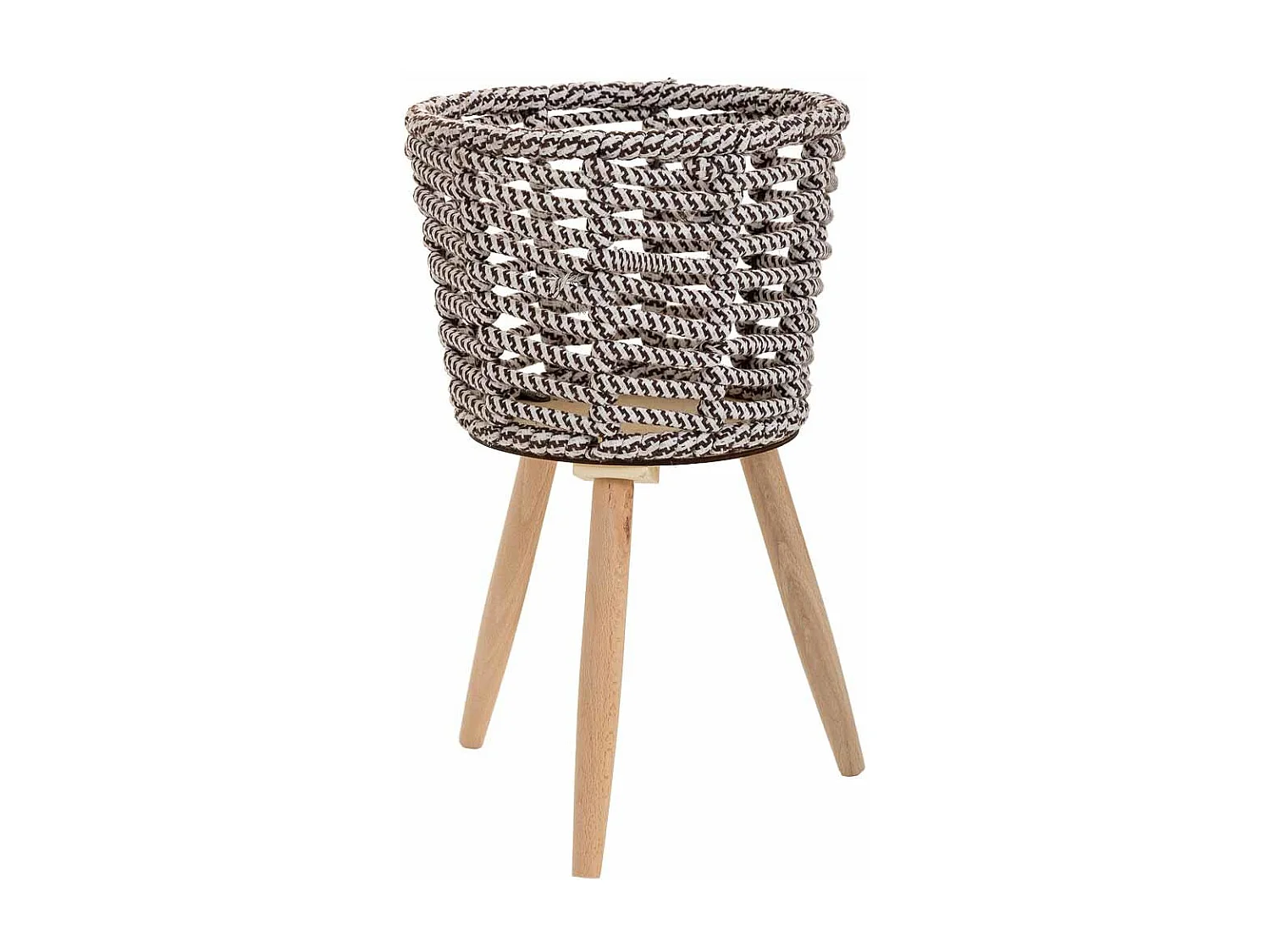 Fioriera in metallo e cotone grigio d26x19/41h