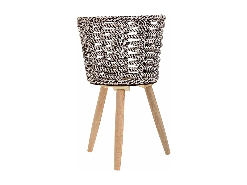 Fioriera in metallo e cotone grigio d26x19/41h