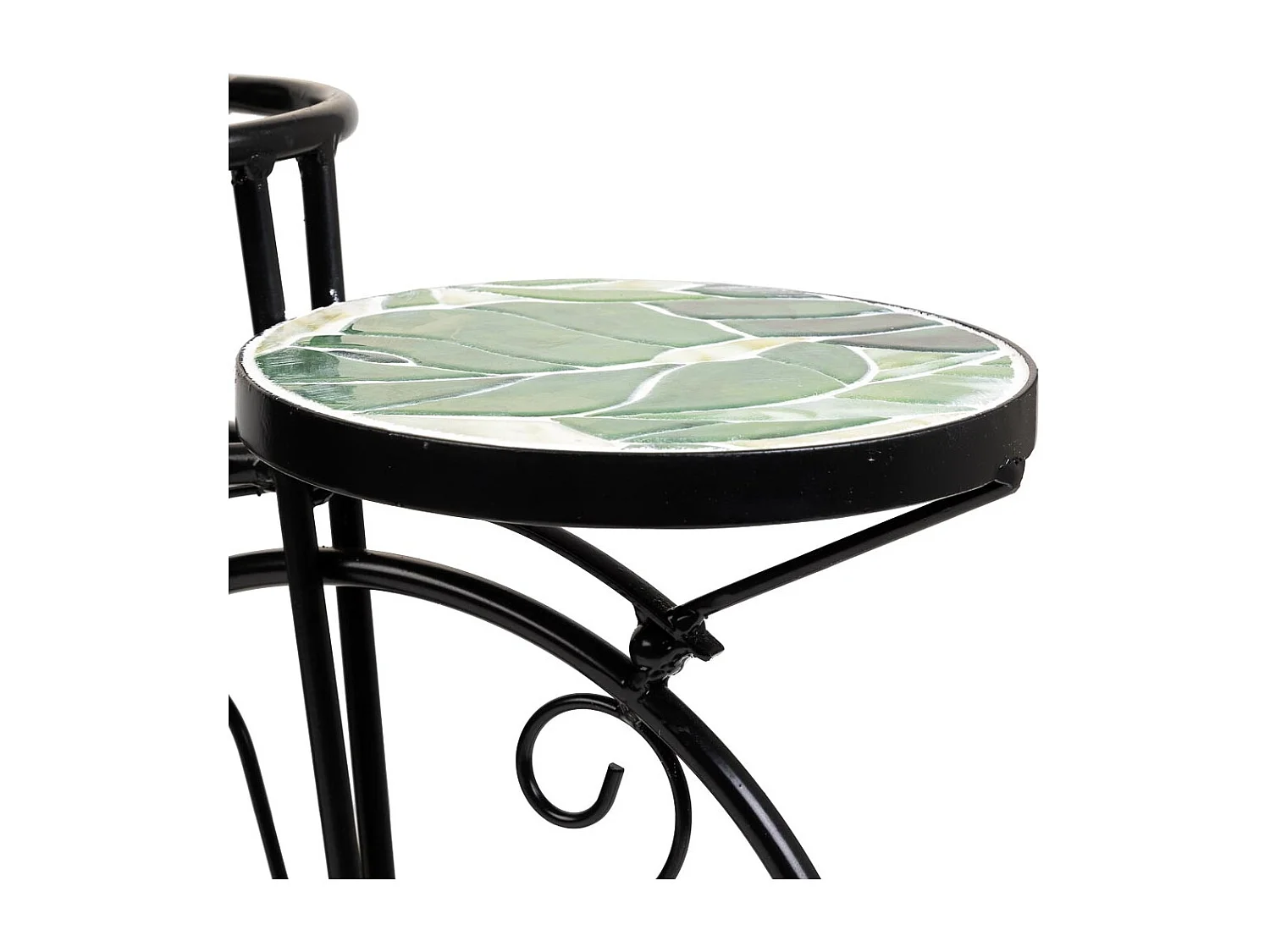 Fahrradständer aus schwarzem Mosaik und Schmiedeeisen, 67 x 26,5 x 43 h cm