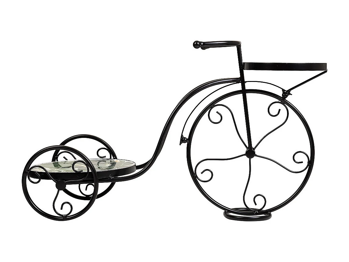 FahrradstÃ¤nder aus Grün Mosaik und Schmiedeeisen, 67 x 26,5 x 43 h cm
