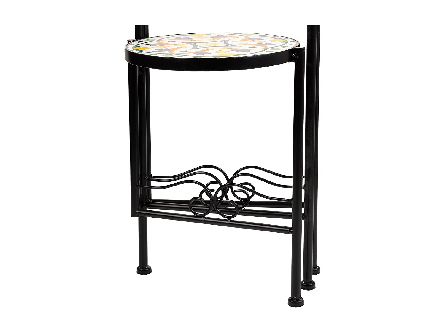 Conjunto de 3 suportes em mosaico multicolor e metal