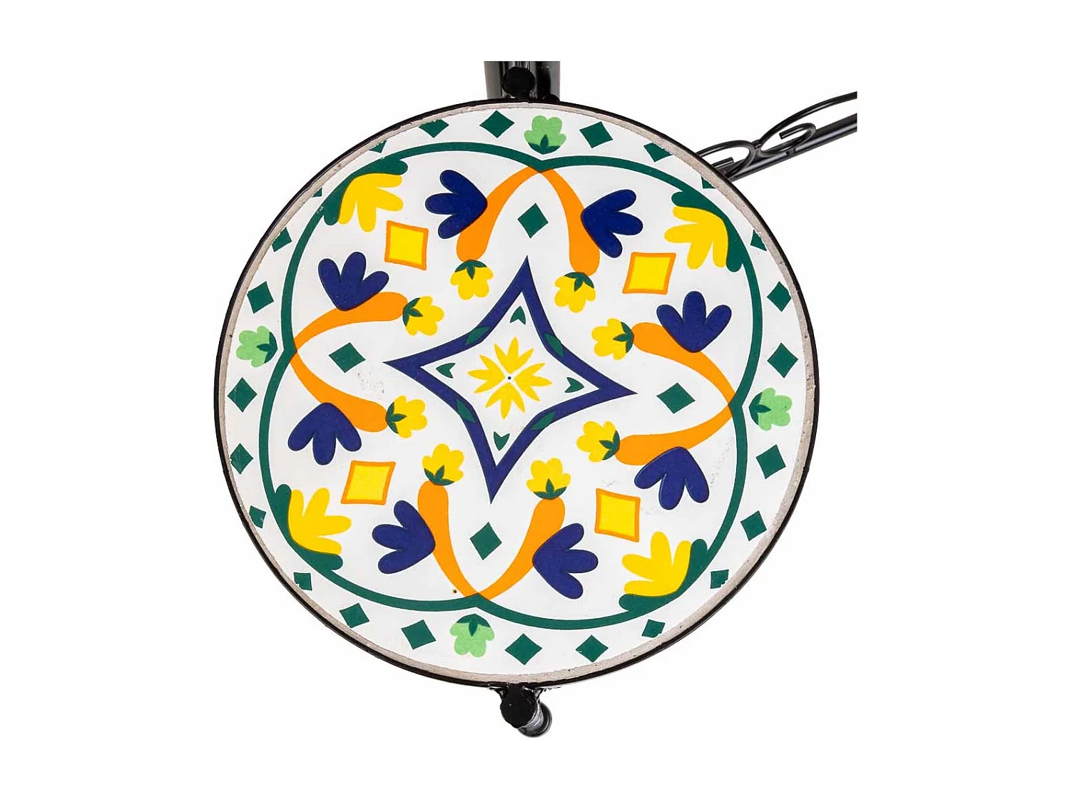 Conjunto de 3 suportes em mosaico multicolor e metal