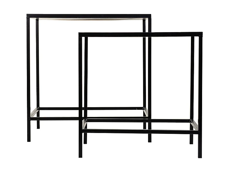 Set mit 2 schwarzen Mosaik- und Metallstützen