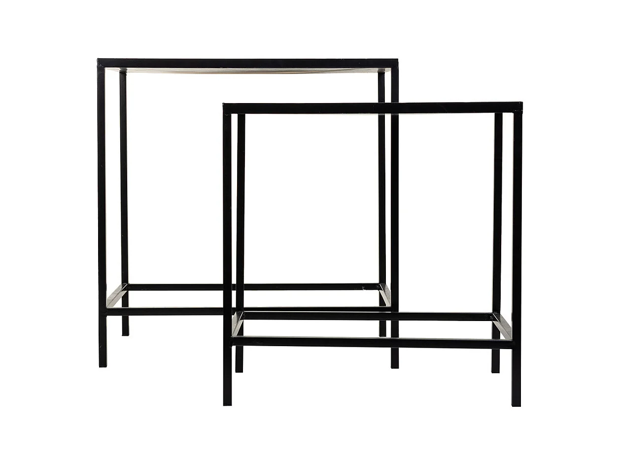 Ensemble de 2 supports en mosaïque et métal noirs