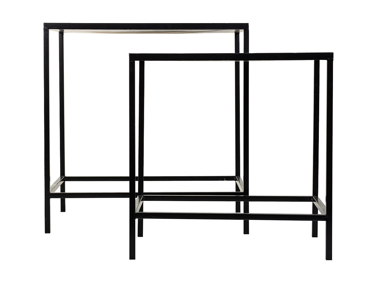 Conjunto de 2 suportes em mosaico preto e metal