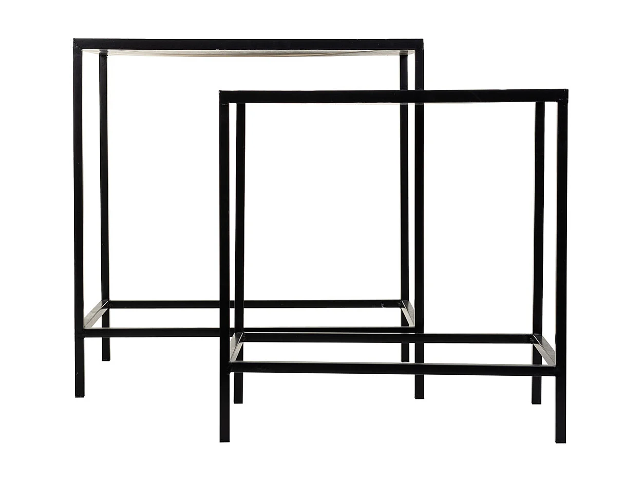 Conjunto de 2 suportes em mosaico preto e metal