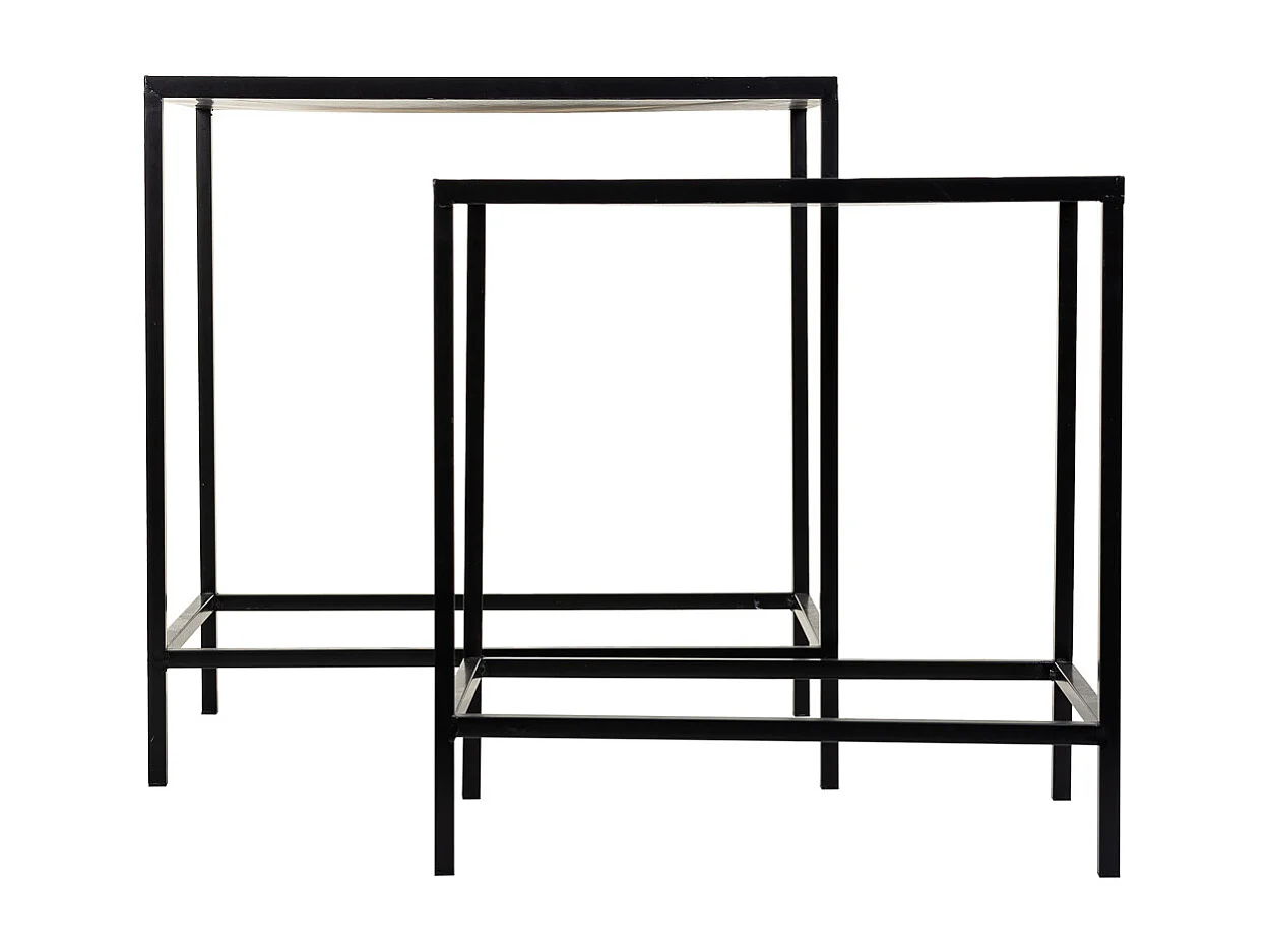 Conjunto de 2 suportes em mosaico preto e metal