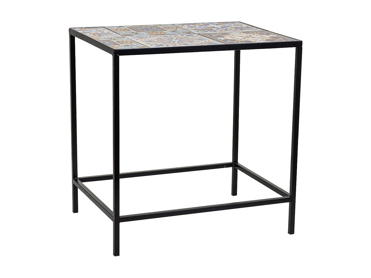 Conjunto de 2 suportes em mosaico preto e metal