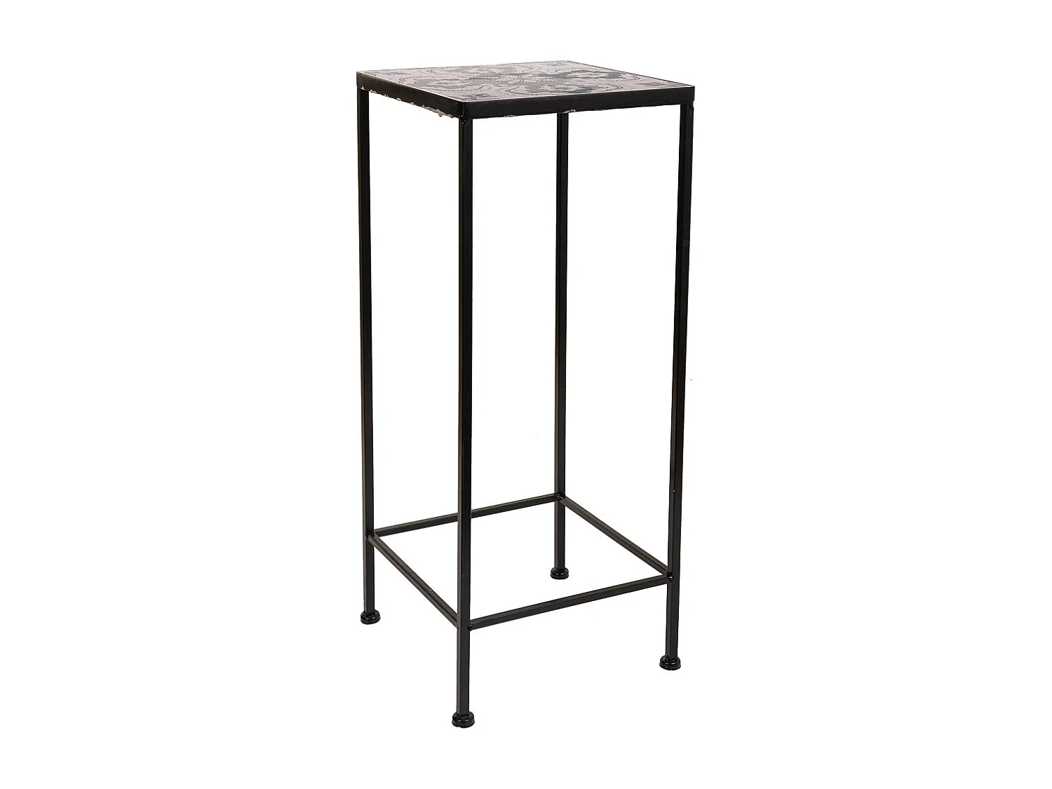 Ensemble de 3 supports de pots de fleurs en métal noir