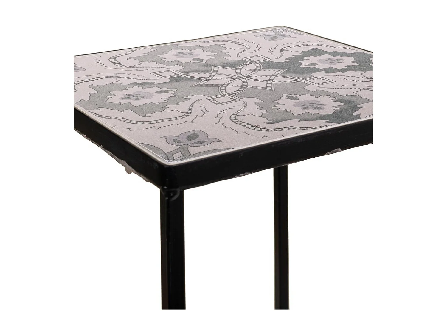 Ensemble de 3 supports de pots de fleurs en métal noir