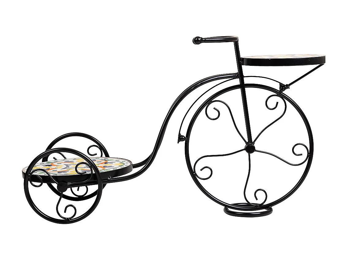 FahrradstÃ¤nder aus Mehrfarbig Mosaik und Schmiedeeisen, 67 x 26,5 x 4