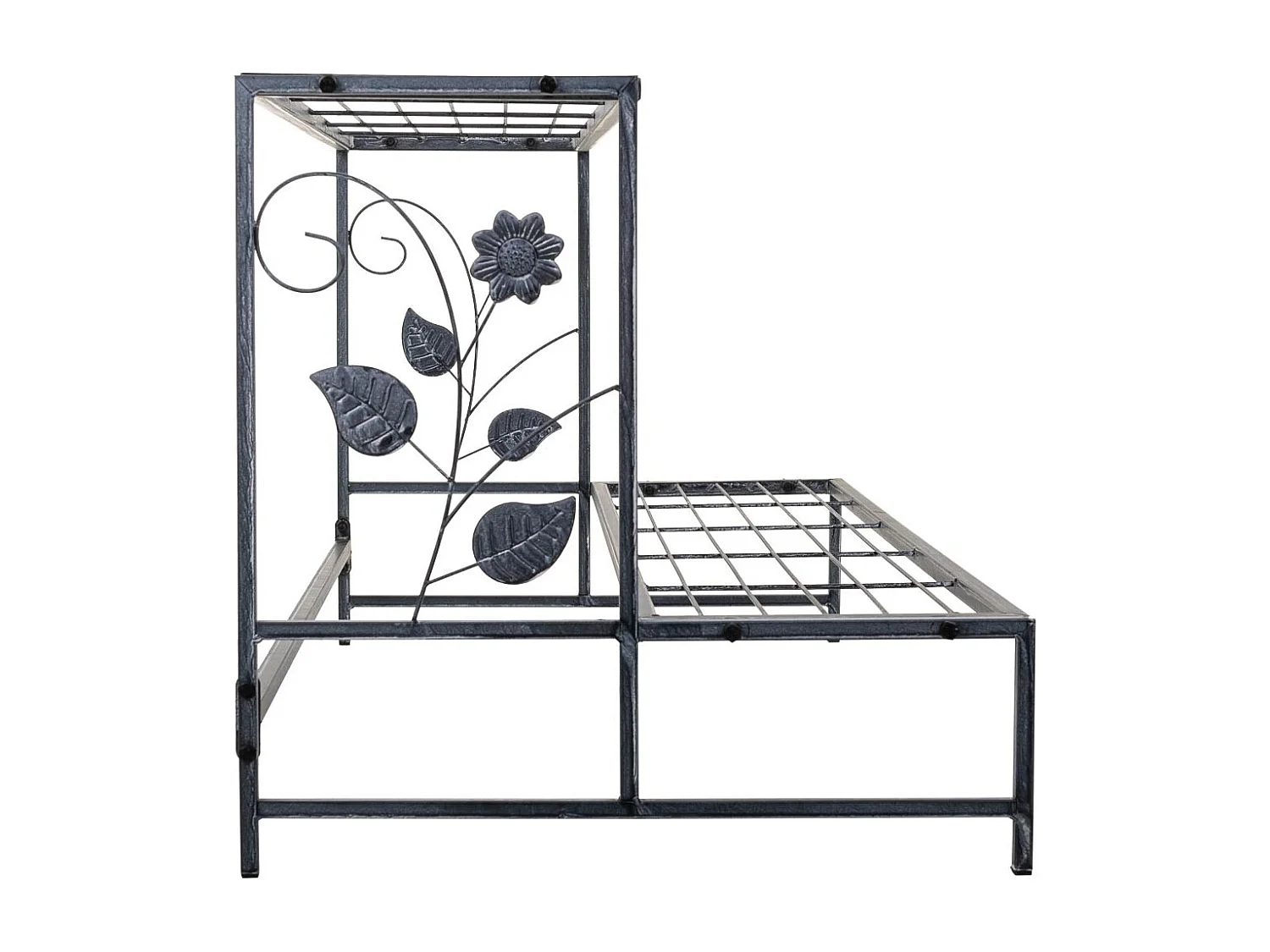 Grauer Blumentopfträger aus Metall, 80x44x44h cm