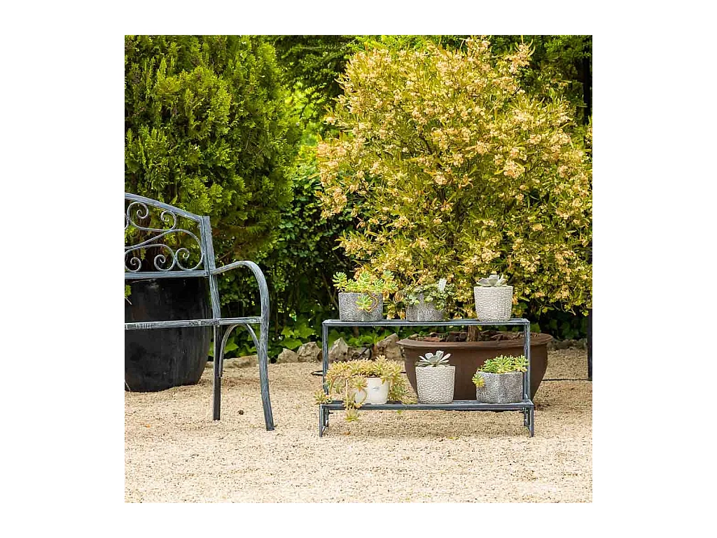 Soporte Maceteros de metal gris 80x44x44