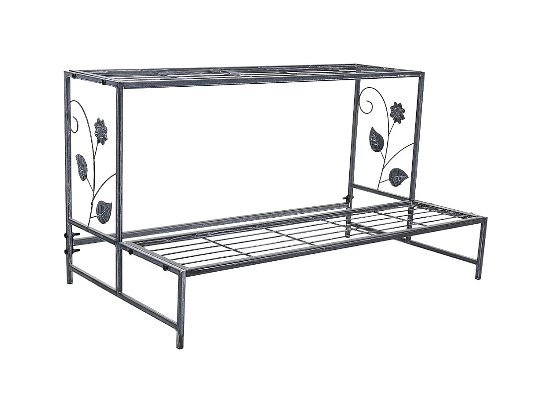 Soporte Maceteros de metal gris 80x44x44