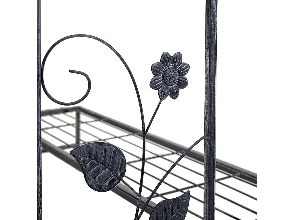 Supporto portavaso in metallo grigio 80x44x44h