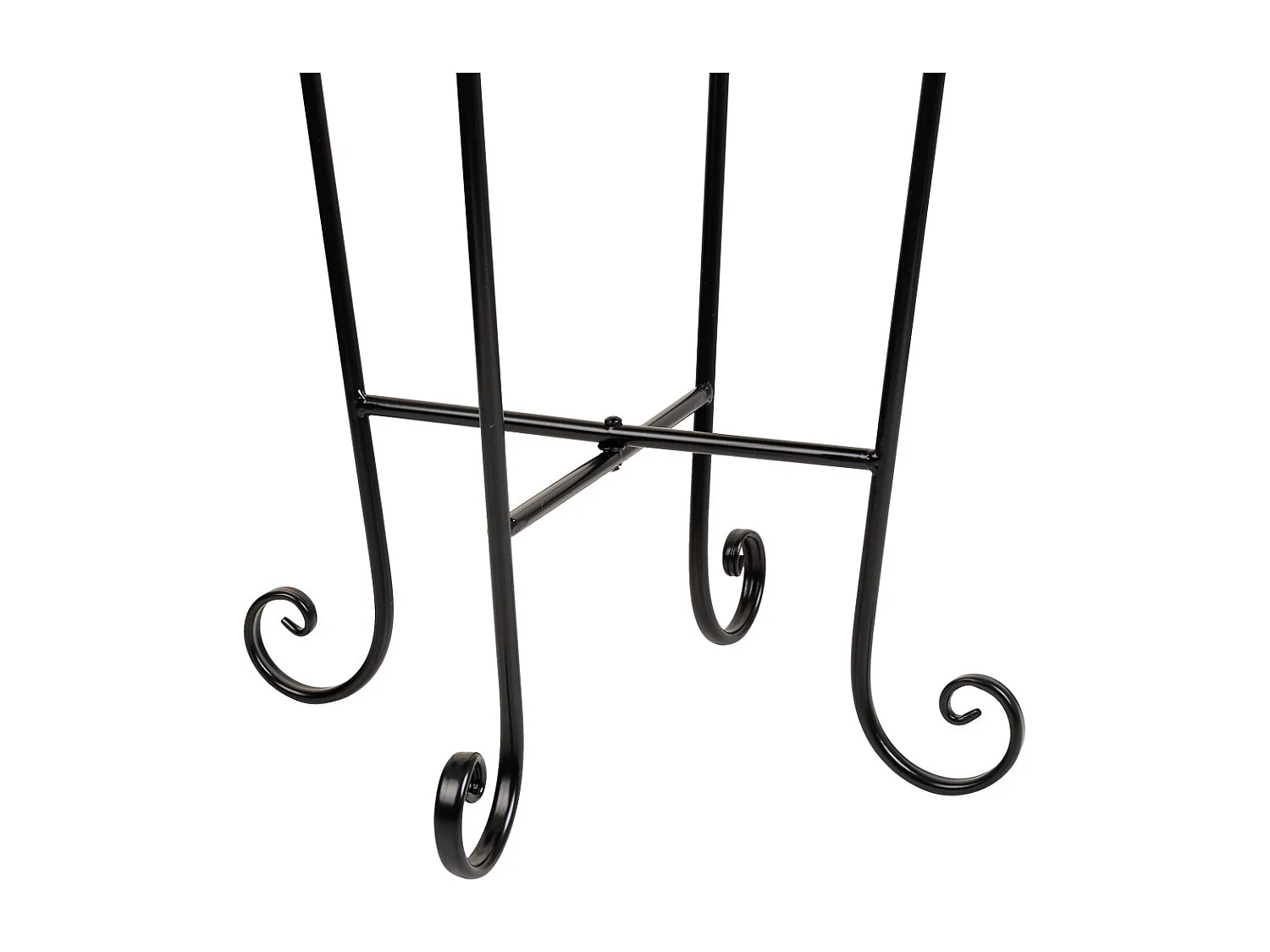 Mosaico preto e suporte em ferro forjado d35x60