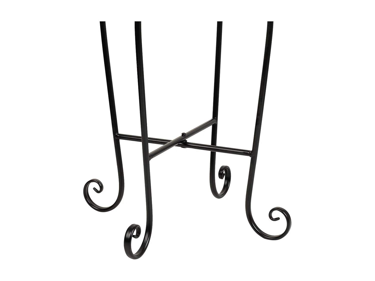 Supporto in mosaico nero e ferro battuto d35x60h