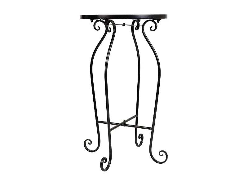 Soporte de mosaico y forja negro d35x60