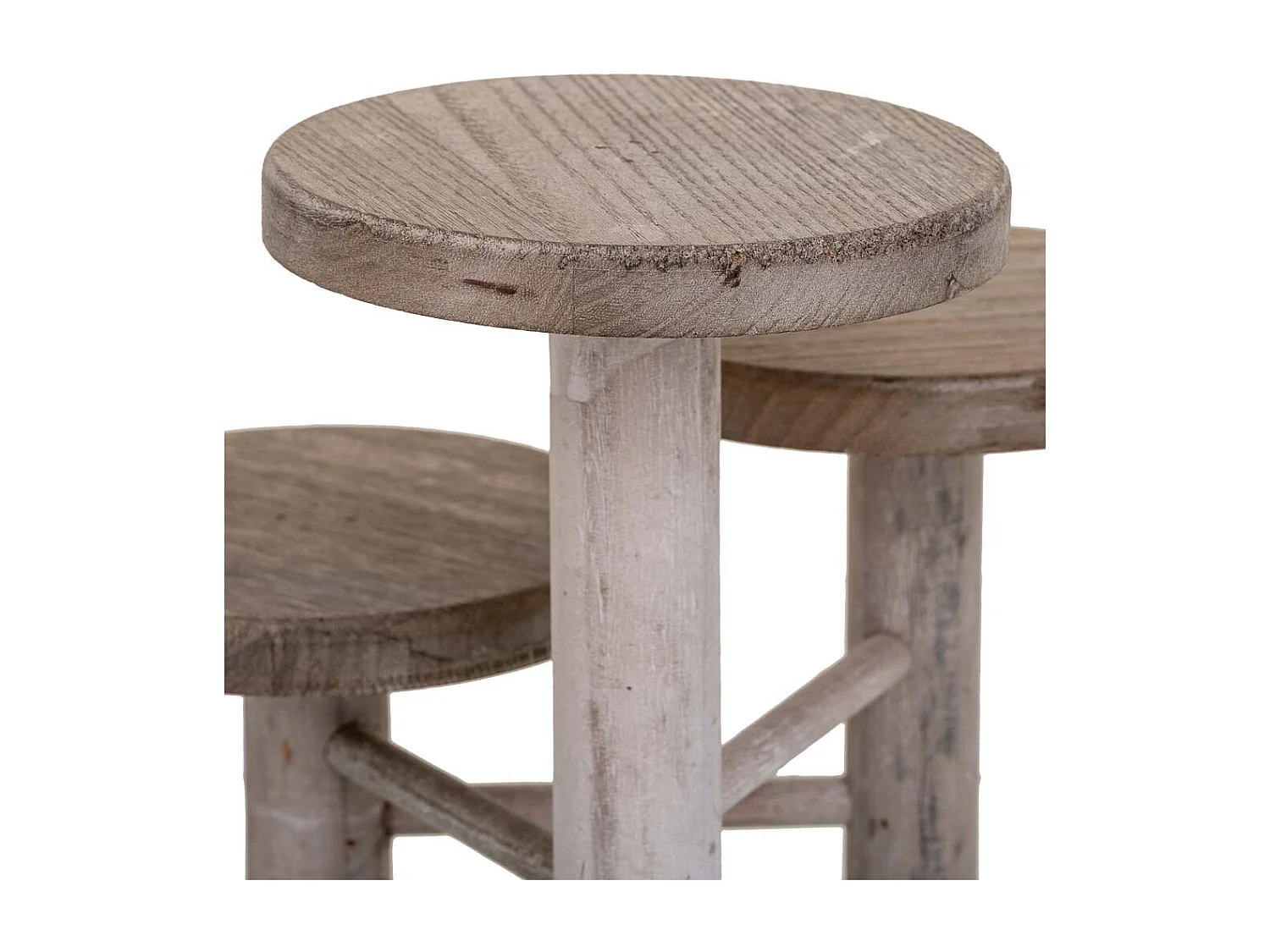 Supporto in legno per 3 vasi marrone d15x20/15/10h