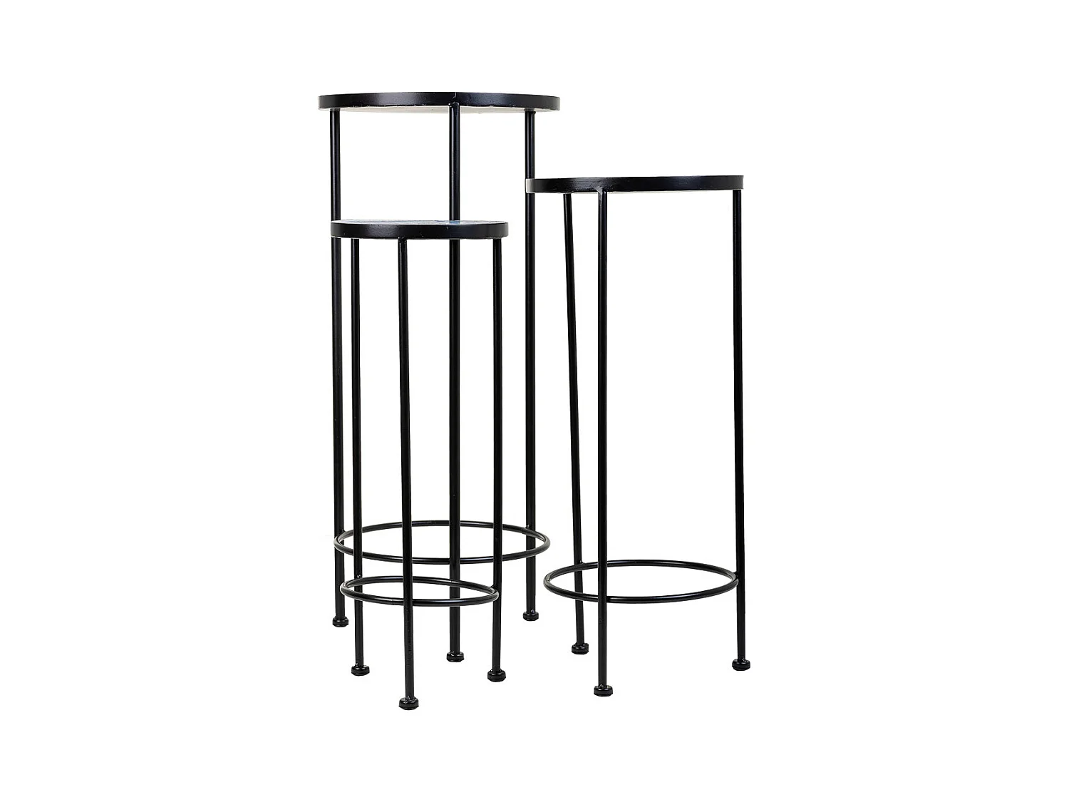 Set 3 soportes de mosaico y metal negros
