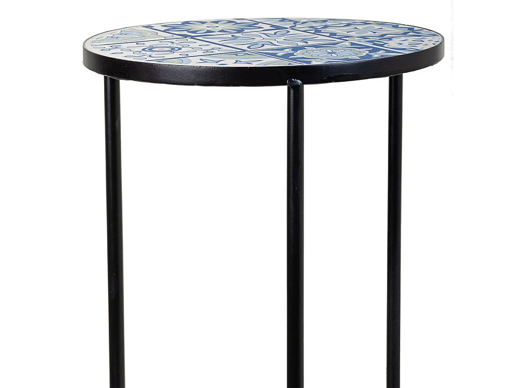 Set di 3 supporti in mosaico nero e metallo