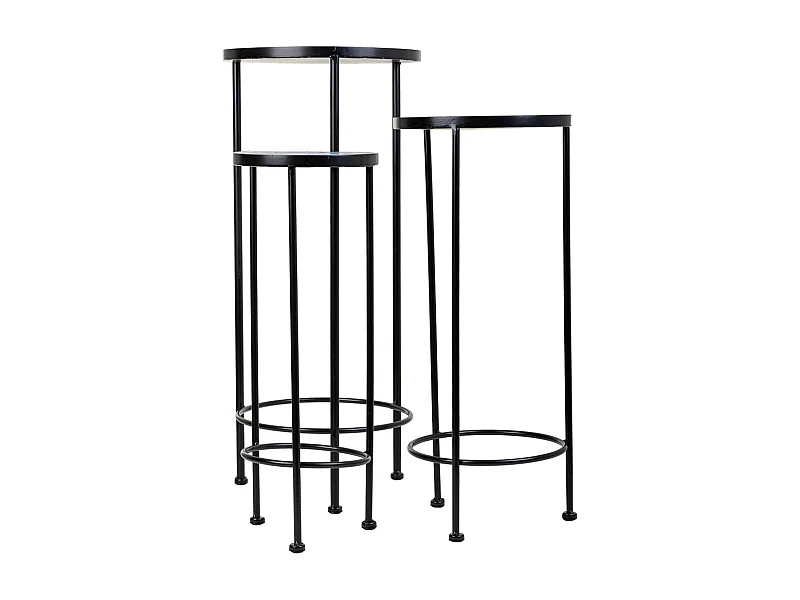 Set 3 soportes de mosaico y metal negros
